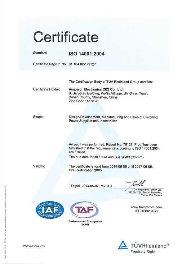 ISO14001 Certified